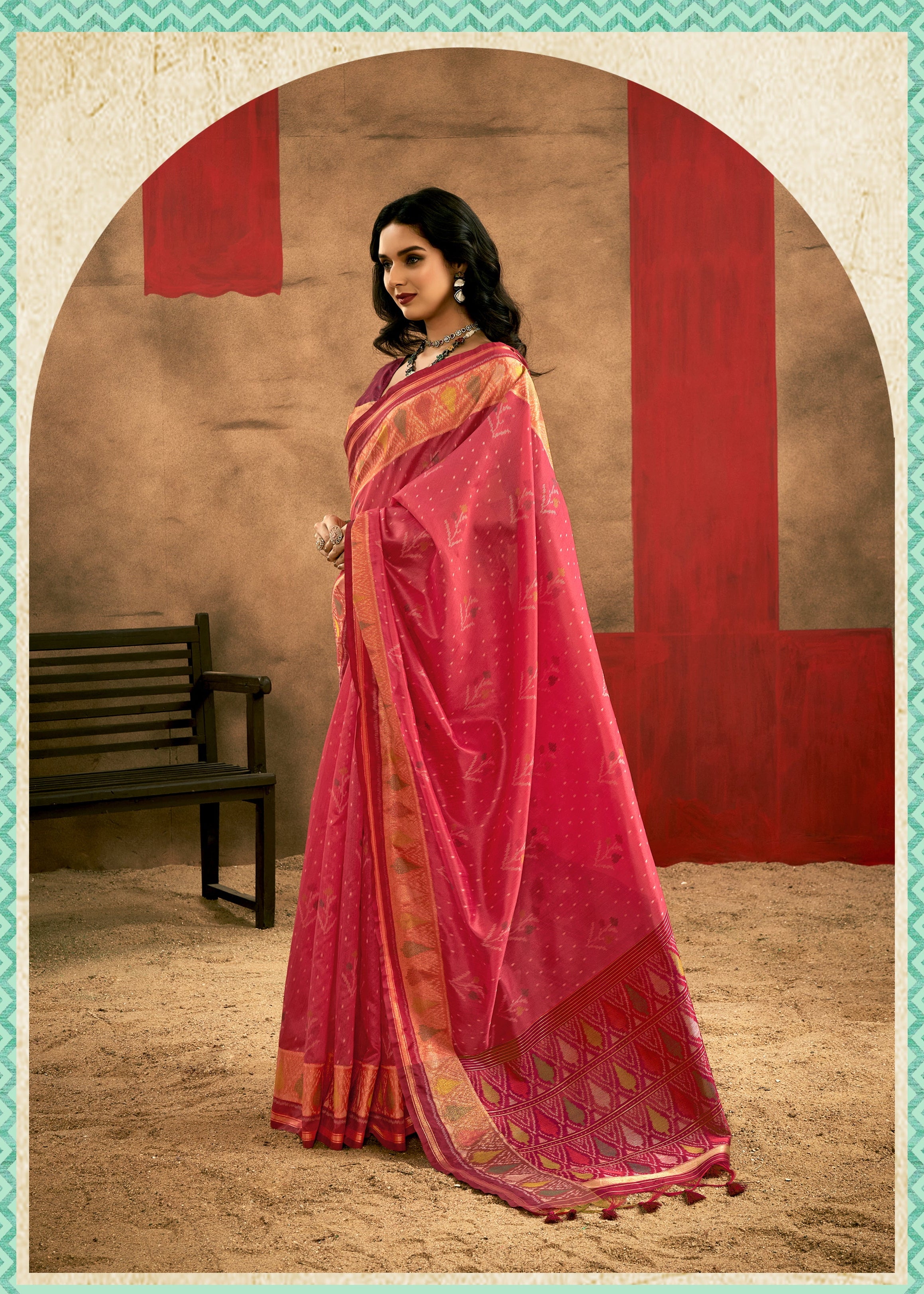 Sarnika Patola Silk Ready To Wear Pocket Saree