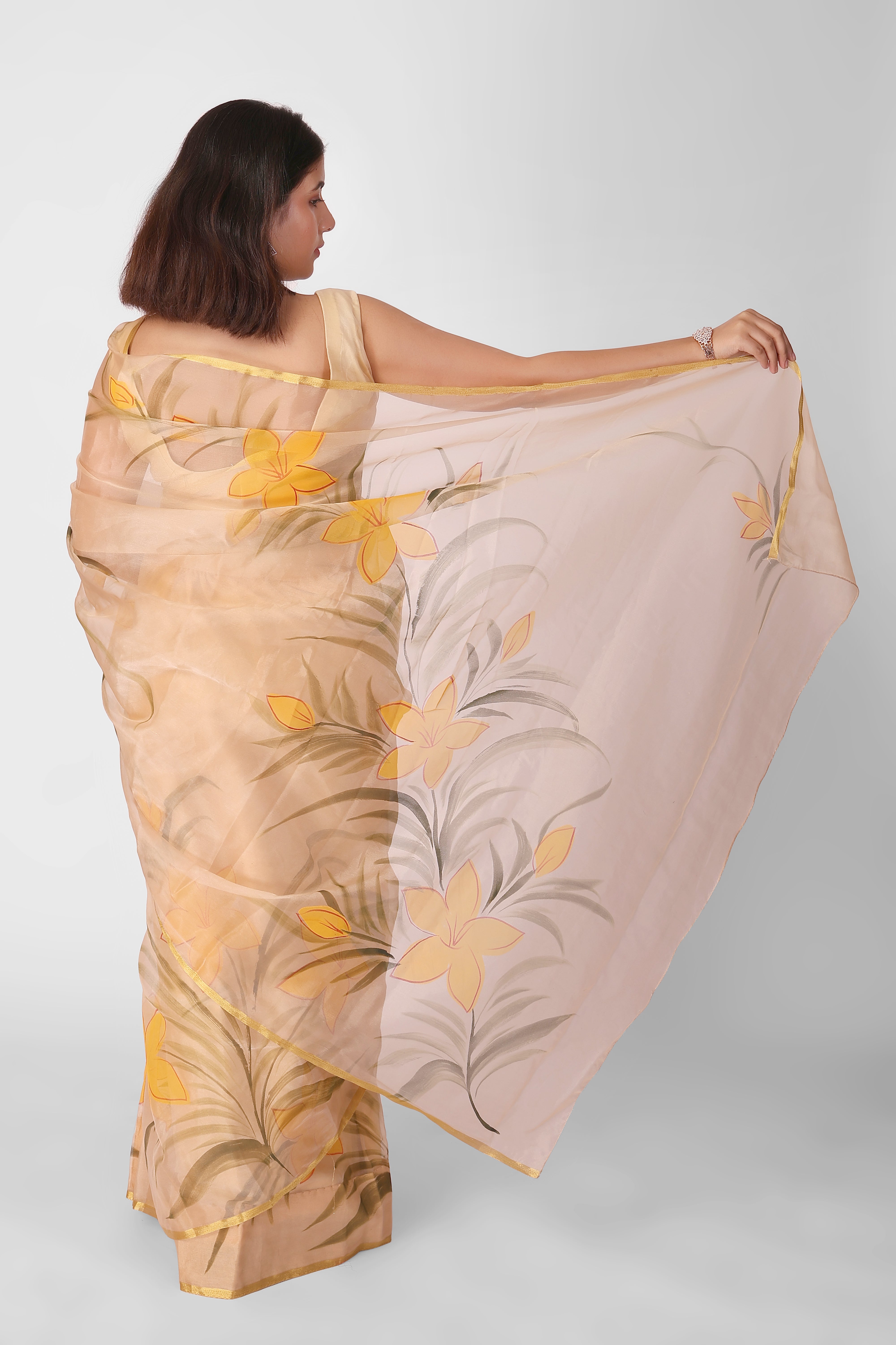 SunDrop Organza Ready To Wear Pocket Saree