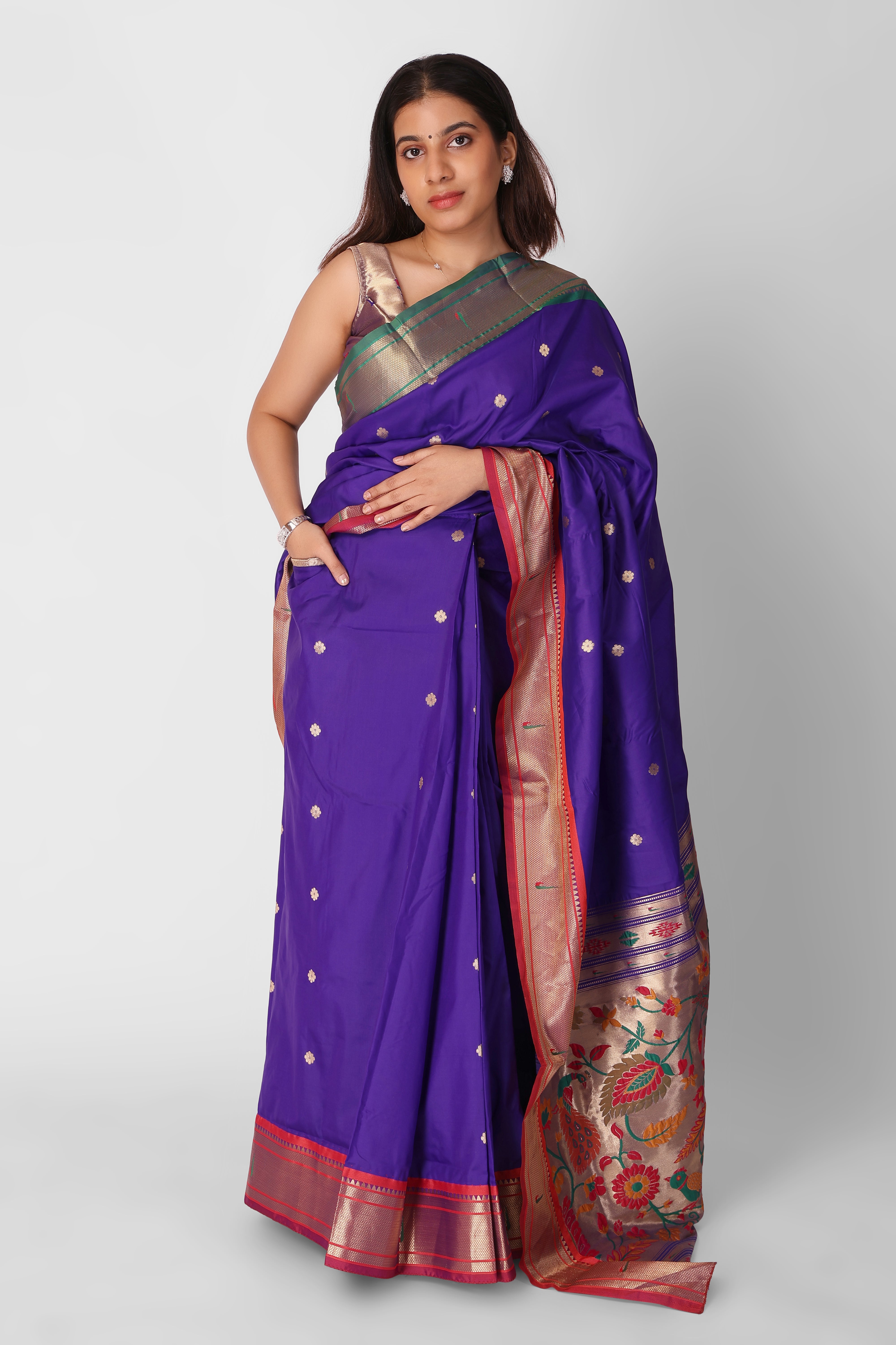 Aastha Aura Paithani Silk Read-to-Wear Pocket Saree