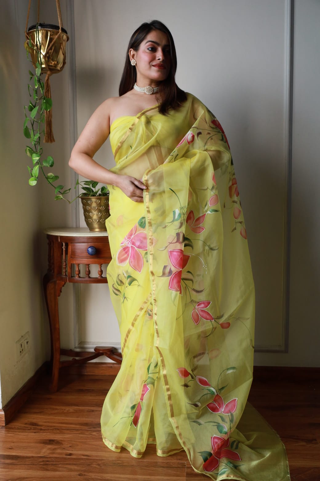 God fairy Organza Ready To Wear Pocket Saree