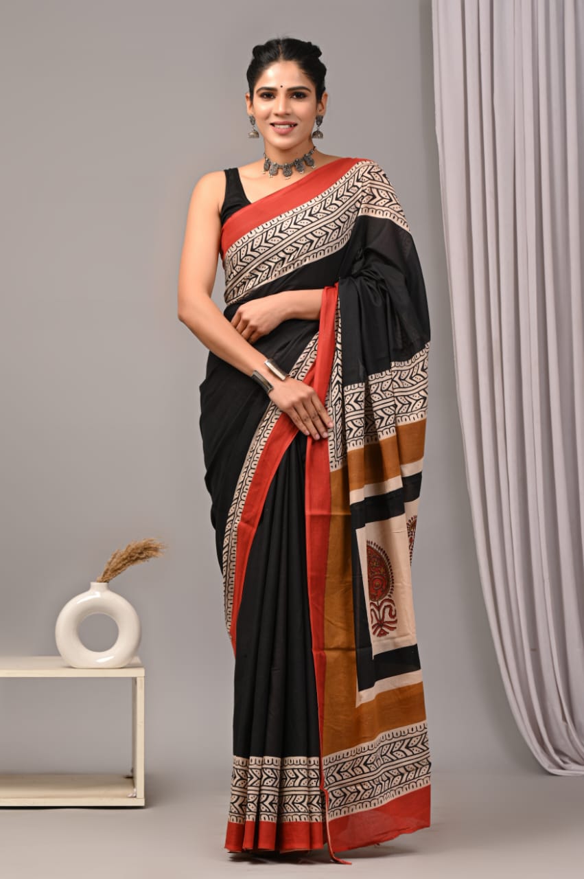 Kasturi Mul Cotton Ready-to-Wear Pocket Saree