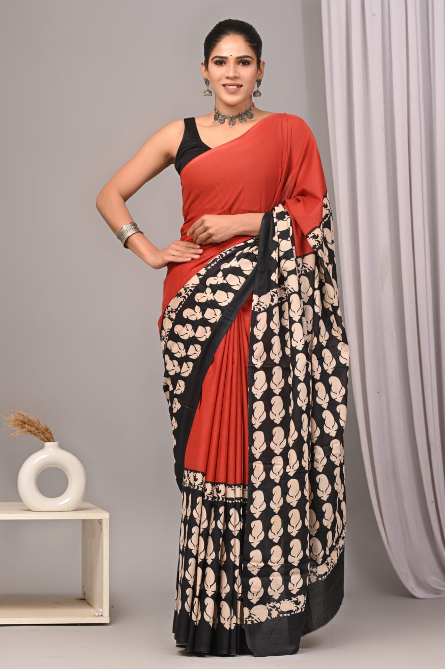 Aaranya Mul Cotton Ready-to-Wear Pocket Saree