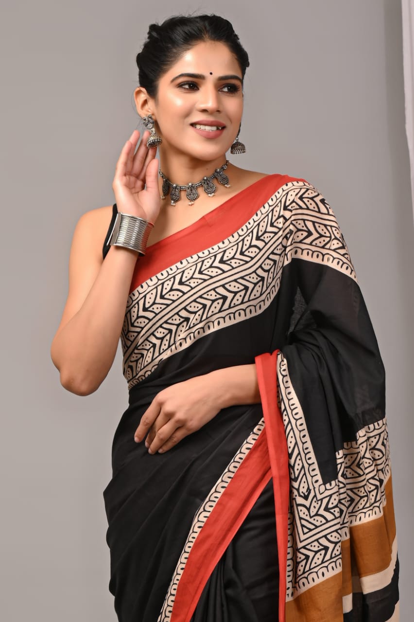 Kasturi Mul Cotton Ready-to-Wear Pocket Saree