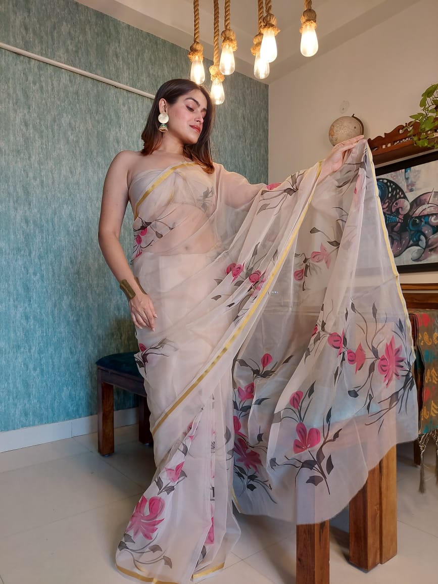 Trinity Organza Ready To Wear Pocket Saree