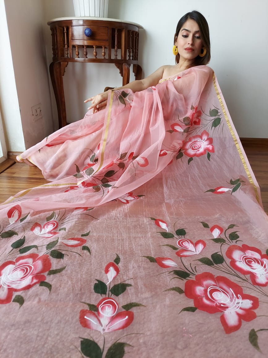 Miss Rosy Organza Ready To Wear Pocket Saree