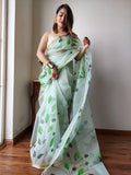 Dream Garden Organza Ready To Wear Pocket Saree