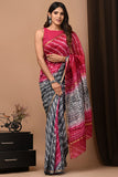 Fuchsia Fusion Chanderi Silk Ready-to-Wear Pocket Saree