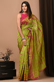 Lime Lush Chanderi Silk Ready To Wear Pocket Saree