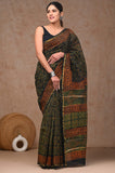 Forest Flame Chanderi Silk Ready-to-Wear Pocket Saree