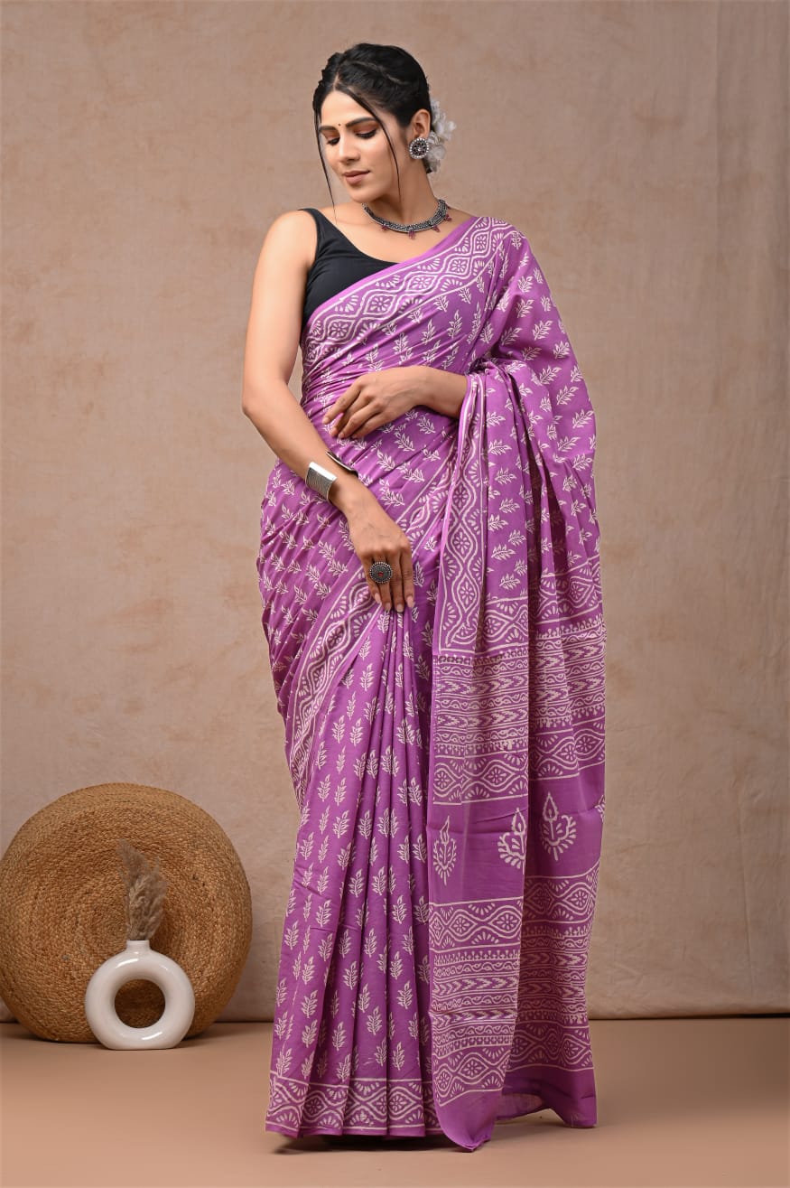 Laurel Leaf Mul Cotton Ready To Wear Pocket Saree