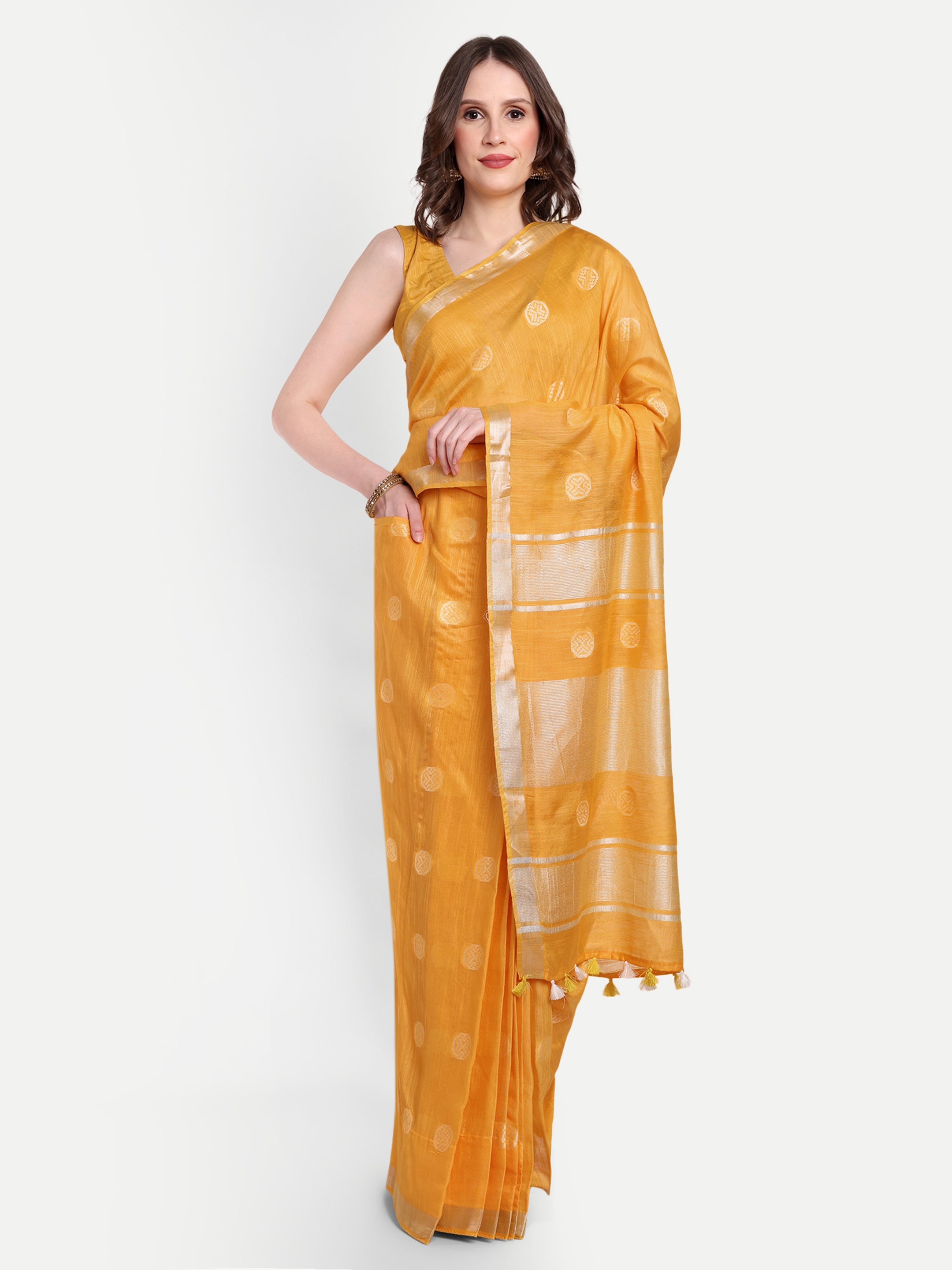 Daisy Delight Kathan Silk Ready To Wear Pocket Saree