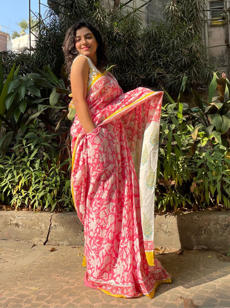 Blossom Blush Ready to wear pocket saree – Aseem Shakti