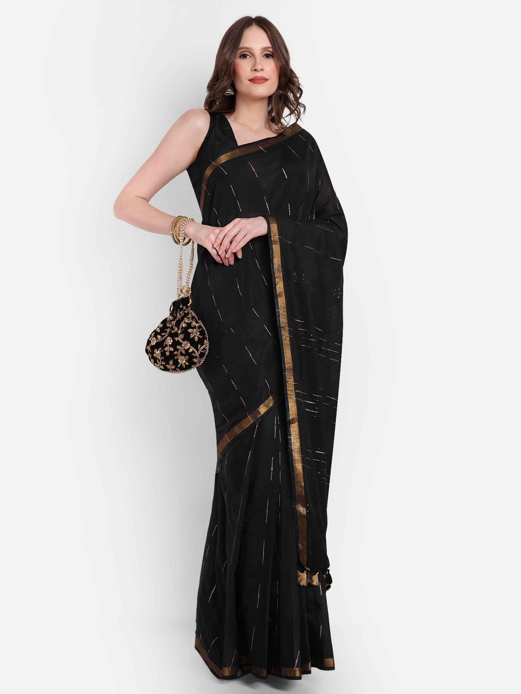 Starlit Gala Katan Silk Ready To Wear Pocket Saree